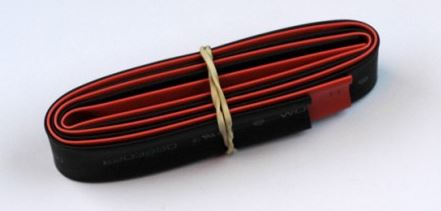 Tube thermo noir et rouge 12mm de diam. 2x50cm