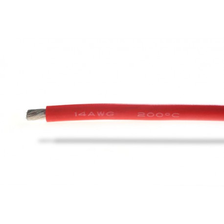 Câble silicone 14AWG (2,12mm²) rouge - 1m