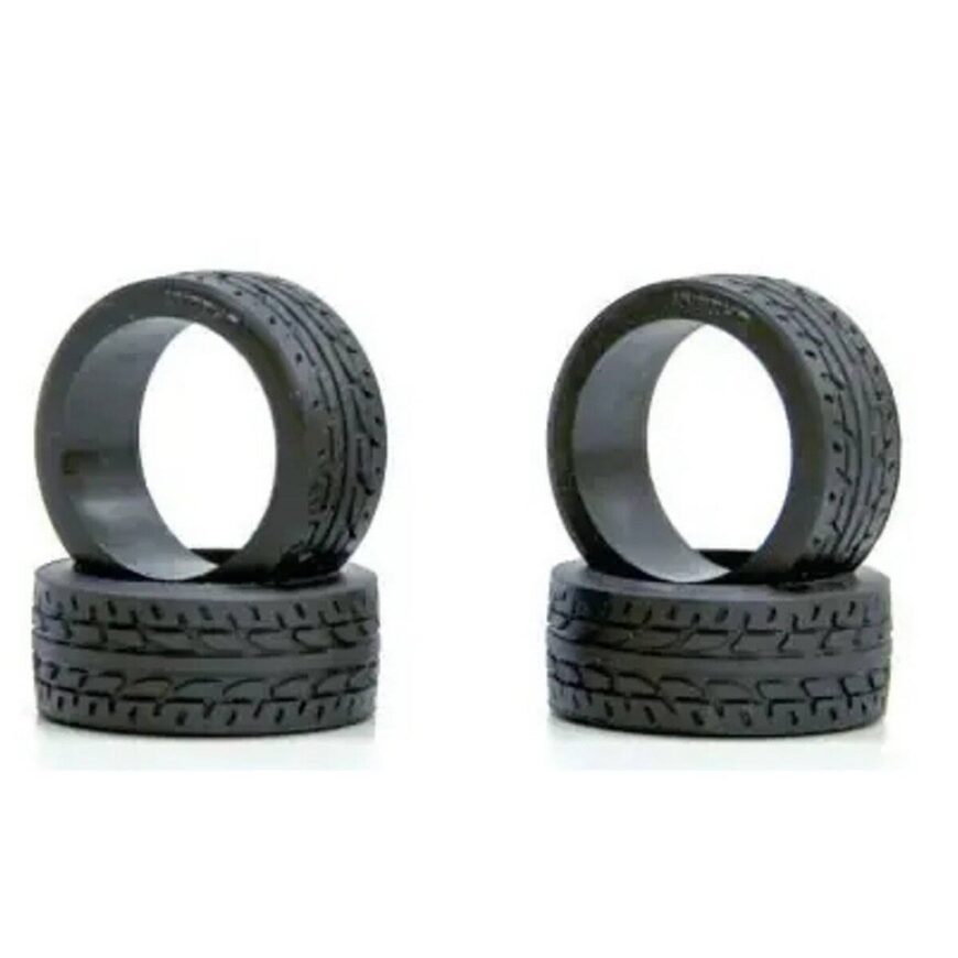 Lot de 4 Pneus Etroit (Narrow) Gomme Caoutchouc 20 shore Largeur 8.5mm Compatible Kyosho Mini-Z