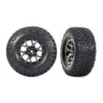 ROUES MONTEES COLLEES ARRIERES CHROMEES NOIRES PNEUS T/A KO2 X2