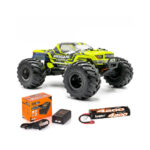 COMBO MONSTER TRUCK HOBBYTECH ROGUE TERRA BRUSHED RTR JAUNE