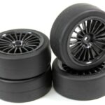 Train de roues Piste "20 battons/Slick" noir 1/10ème (4pcs)