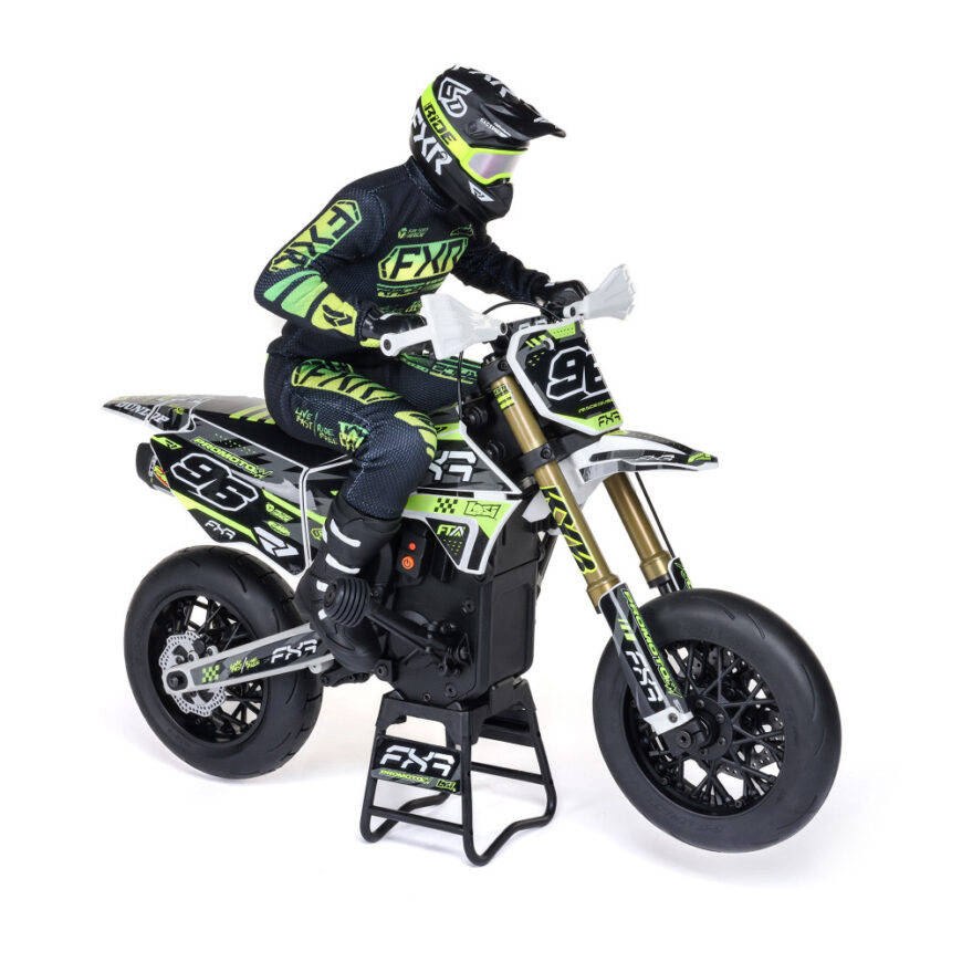 Losi Moto Promoto-SM FXR Supermoto RTR 1/4 + Batterie et chargeur LOS-2310 – Image 4