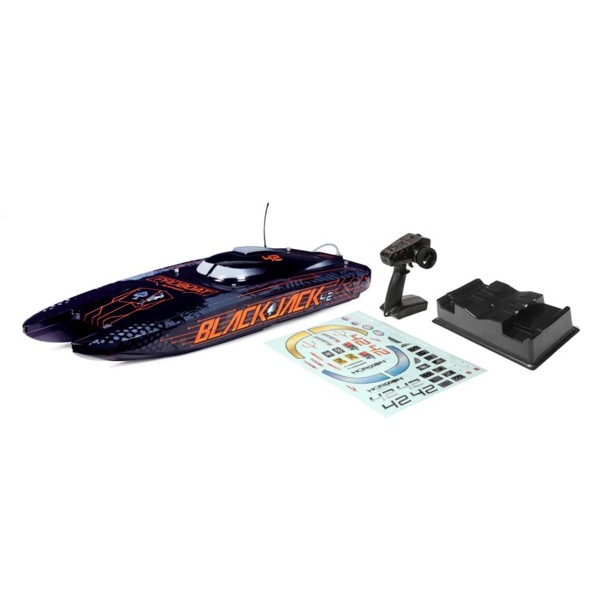 Blackjack 42" 8S Brushless Catamaran RTR, Black/Orange