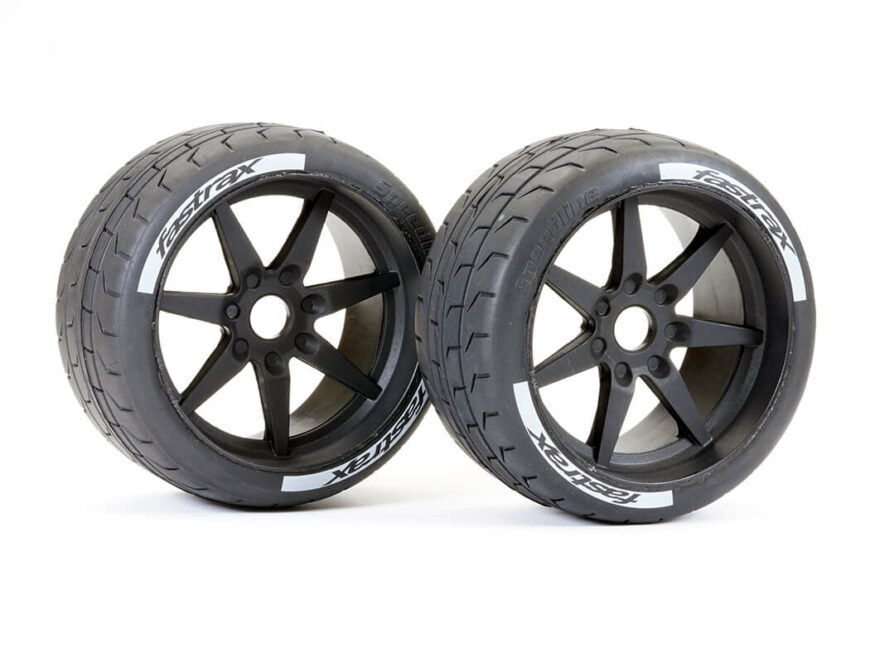 FASTRAX SUPAFORZA FRONT 52° TYRES/BLK 17MM HEX WHEELS