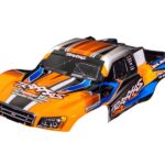 La carrosserie Traxxas Slash 4x4 convient également aux Slash VXL/Slash 2WD - Orange/Bleu #TRX6928T