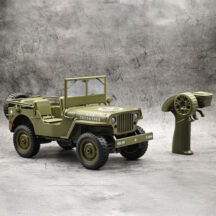 Military Car Voiture électrique radiocommandée Jeep Willys RC 1:10 RTR avec éclairage
