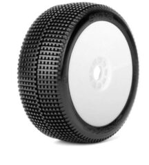 Pneus Buggy 1/8e "STING" monté/collé sur jantes REVO blanches (la paire) JETKOPOWER