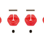 T422572R Carré de roues alu rouge 12mm (4p) 1/10