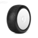 Pneus Jetko Buggy JK1002SSRW 1:8 Block In Super Soft (2) jantes Revo blanches