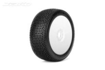 Pneus Jetko Buggy JK1002SSRW 1:8 Block In Super Soft (2) jantes Revo blanches