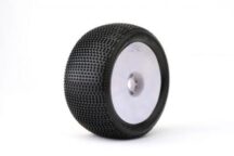 PNEUS TRUGGY 1:8 BLOCK IN SOFT SUR JANTES blanches - JETKO JK1202SG