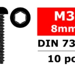 Team Corally - Steel Screws M3 x 8mm - Hex Button Head - 10 pcs