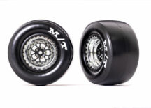 Traxxas TRX9476R pneu sur jante hi Weld chrome avec noir Mickey Thompson