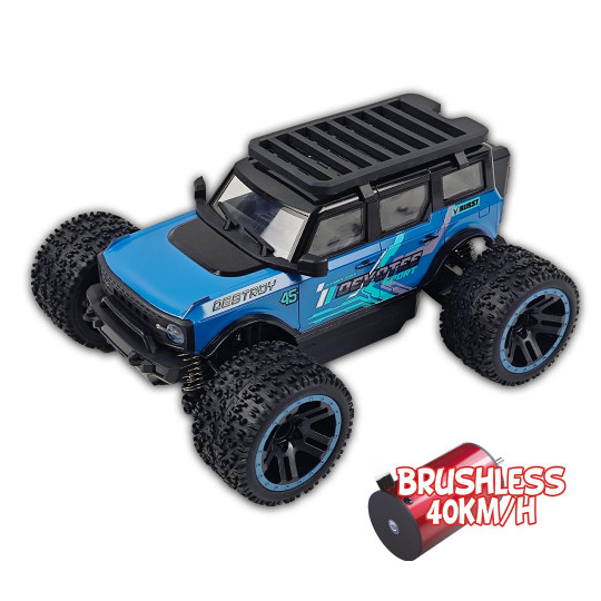 Voiture électrique radiocommandée Micro MHD Extreme Big Foot Bleu 1:20 BRUSHLESS RTR  Z86111 – Image 4
