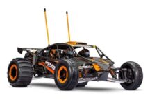 Traxxas 109076-4-ORNG FUNCO RWD 8S VXL 1/6 Sand Car RTR Brushless, orange +88km/h, frein à disque avant, sandpaddle