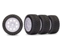 TRAXXAS Jantes Mini Rally vo+hi blanches avec Rally Pneus (2) TRX10874