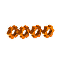 HEXAGONES DE ROUES ALU ANODISES ORANGES – X-MAXX (X4) TRX7756