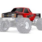 Traxxas 7697-RED X-Maxx-MT Chevy K1500 Carrosserie rouge avec autocollant