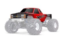 Traxxas 7697-RED X-Maxx-MT Chevy K1500 Carrosserie rouge avec autocollant