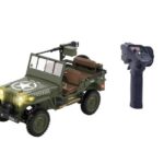 Voiture électrique radiocommandée Jeep Willys vert armée RC 1:14 RTR avec boite à vitesses Z86401
