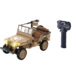 Voiture électrique radiocommandée Jeep Willys jaune sable RC 1:14 RTR avec boite à vitesses Z86400