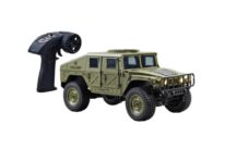 Voiture électrique radiocommandée Hummer vert armée RC 1:16 RTR avec éclairage Z86301