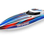 Traxxas 106064-4-BLUE DISRUPTOR 26 pouces coque en V BL bateau auto-redressable, bleu avec 4S Lipo jusqu'à 60 km/H