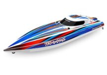 Traxxas 106064-4-BLUE DISRUPTOR 26 pouces coque en V BL bateau auto-redressable, bleu avec 4S Lipo jusqu'à 60 km/H