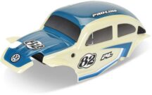 PROLINE Carrosserie de course bleue pour VW Coccinelle de classe 1 Kit et pneus Flat Iron M/T montés 12 mm Chrome Diablo (4) pour ARRMA TYPHON GROM