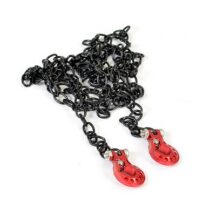 Ensemble de crochets de treuil Fastrax Deluxe en aluminium rouge et chaîne noire FAST2321DRB