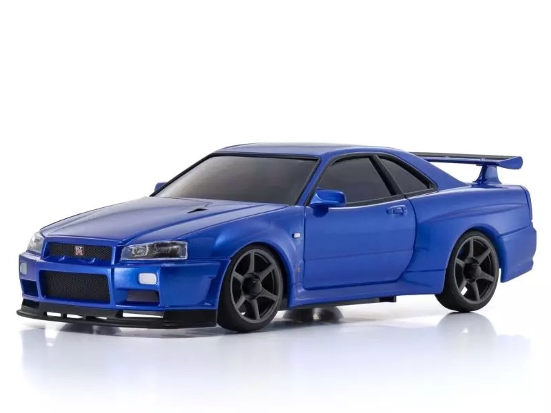 Kyosho Mini-Z AWD Nissan Skyline GT-R R34 V.spec II Nur Bleu Métallisé MA-020 Kit Voiture Readyset RTR EP avec Radio KT-531P – Image 2