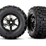 Traxxas 7871X Sledgehammer BELTED pneu sur jante noir-chrome 24mm (2) X-Maxx et XRT