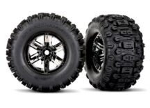 Traxxas 7871X Sledgehammer BELTED pneu sur jante noir-chrome 24mm (2) X-Maxx et XRT