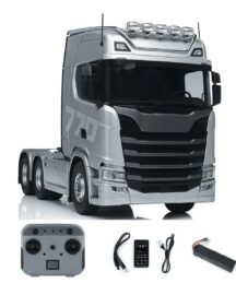 Camion tracteur radiocommandé Kabolite 770S 100 1/14 6x6, système radio FlySky, transmission à 2 vitesses, différentiel autobloquant, pour les passionnés de modélisme.