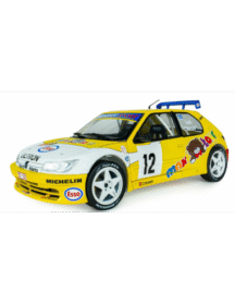 Solido s1808311 peugeot 306 maxi yellow 12 j.p. vandewauver / j.m. vanderschuren rally du condroz 1997 1/18