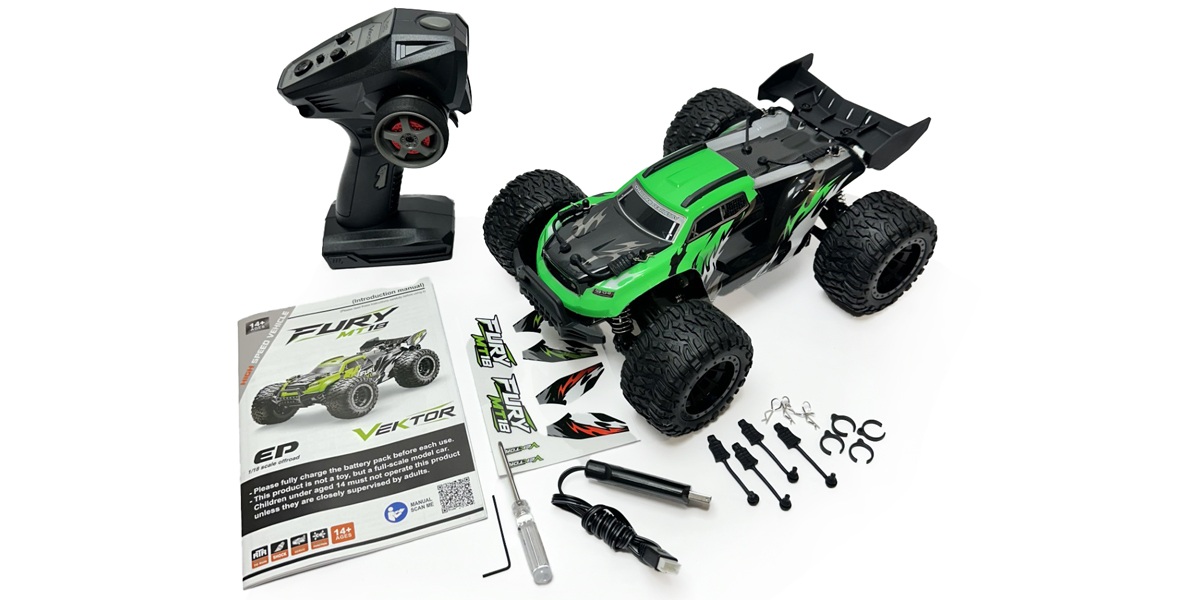 Vektor Mini Fury MT18 4WD Vert 1:18 RTR VKE002-GR – Image 3